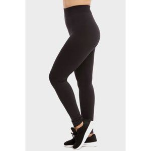 SOFRA Leggings Ribbed Waistband Full Length ONE SIZE CHAR GREY